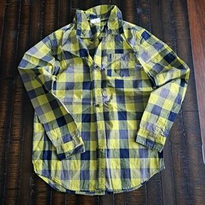 Boy's Yellow and Blue Checkered Shirt, L